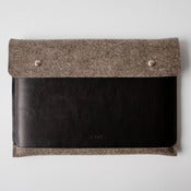 Image of Mac Book Pro 15" Laptop Sleeve with pocket stone brown