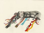 Image of Kirsty Whiten- Giclee Print- Ribbon Monkey- A3