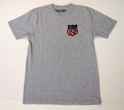 Image of The San Fernando Valley Mercantile Co. “MADE IN USA” Logo Tee Heather Grey 