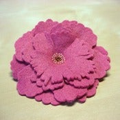 Image of muted rose peony brooch/clip