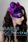 Image of "Parfait d'Amour" Purple Rose Orchid Glitter Half Mask Fascinator Elegant Prom Headdress 