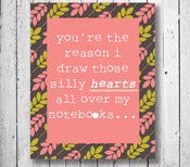 Image of Typography Art Print: "you're the reason" Quote Poster