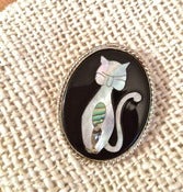 Image of Mother of Pearl Cat Scarf Clip