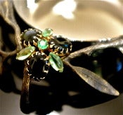 Image of 80s Various Green Lucite Gem Brooch