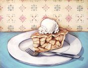 Image of Apple Pie a la mode matted ready to frame print (fits 11 x 14 frame)