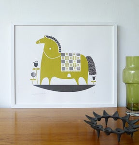 Image of NEW rocking horse print in olive