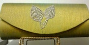 Image of Haute Latitude green crystal leaf clutch