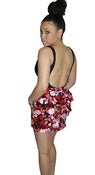 Image of Reconstructed Floral Back Peplum Skirt