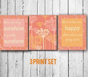 Image of Typography Art Print: "You are my sunshine" 8x10 Quote Poster  - set of 3 prints