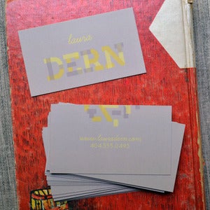 Image of Laura Dern Calling Cards in Mustard & Brown