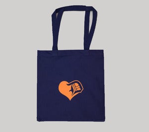Image of Orange Detroit Love Canvas Tote Bag