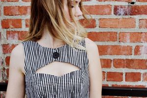 Image of Sweet Heart Cut Out Dress - Gingham Check - S