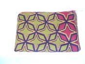 Image of Urbanknit zipper pouch - gold/red print