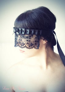 Image of Masquerade black lace blindfold with Crystals