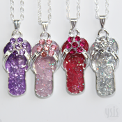 Image of Crystal Flip Flop Necklace