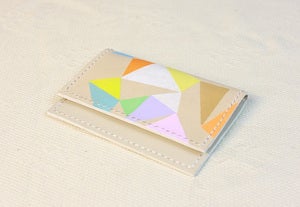 Image of Multi Color Painted (Triangle Pattern) Name Card Holder