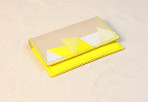 Image of Yellow Painted (Triangle Pattern) Name Card Holder