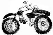 Image of Mother + Children on Dirtbike