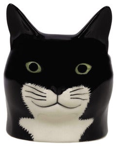 Image of BLACK AND WHITE CAT EGG CUP