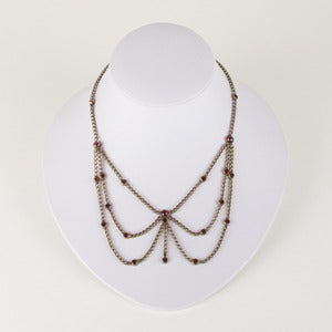 Image of Hobé Festoon Brass and Garnet Necklace