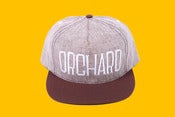 Image of Orchard Snapback Hat - Sherman Text - Chocolate Linen
