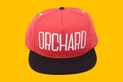 Image of Orchard Snapback Hat - Sherman Text - Paprika & Black
