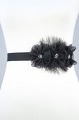 Ostrich & Lace Flower Bridal Sash