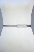 Rhinestone & White Beaded Connector Bridal Sash