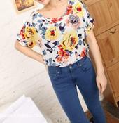Image of Colorful Floral Print Top