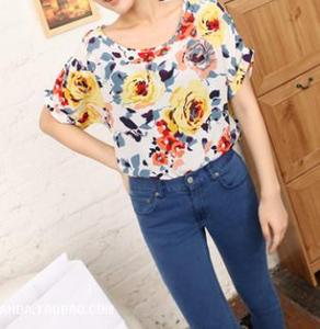 Image of Colorful Floral Print Top