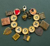 Image of Heart Love Reading Bracelet Copper Brass Charms