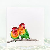 Image of LOVEBIRDS 6x6 PAINTING