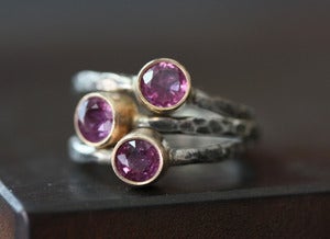 Image of Natural Ruby Ring in 14kt gold + sterling silver- as seen in LUCKY Magazine