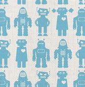 Image of solid robots - fabric by the yard
