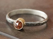 Image of One of a Kind Red Rose Cut Diamond Stacking Ring- as seen in Wedding Nouveau Magazine
