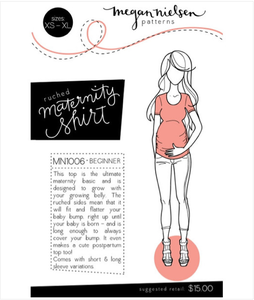 Image of Megan Nielsen Patterns : Ruched Maternity TShirt