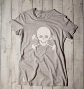 Skull & Barbells Tee - Grey/White - Workout Tee