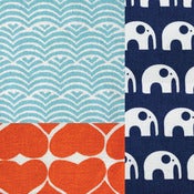 Image of Quilters Cotton Fat Quarter Set // Elephants Love Water