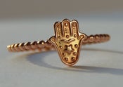 Image of ROSE gold filled Hamsa,  Hamsa Stackable Ring, Good luck ring, Judaica Jewelry