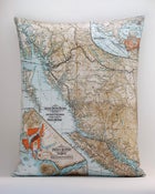 Image of Vintage BRITISH COLUMBIA, CA Map Pillow, Made to Order 16"x20" Cover