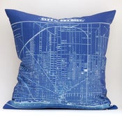 Image of Vintage CITY OF DETROIT Map Pillow, Made to Order 18"x18" Cover