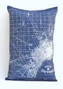 Image of Vintage DETROIT AND SUBURBS Map Pillow, Made to Order 14"x20" Cover