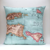 Image of Vintage BALI Map Pillow, Made to Order 18" x18" Cover
