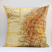 Image of Vintage ECUADOR GALAPAGOS Map Pillow, Made to Order 18" x18" Cover
