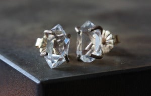 Image of Herkimer Diamond Stud Earrings - as seen in BUST Magazine