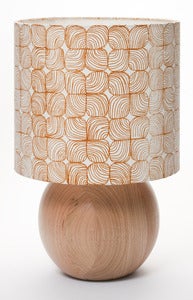 Image of lineal floral bedside ball lamp burnt tangelo
