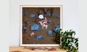 Image of Magnetic Art Board-Khaki Blue