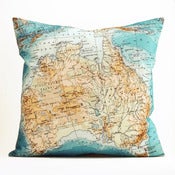 Image of Vintage AUSTRALIA #2 18" x18" Map Pillow Cover