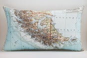 Image of Vintage TIERRA DEL FUEGO 12" x 20" Map Pillow Cover