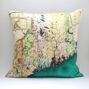 Image of Vintage MAINE 18"x18" Map Pillow Cover
